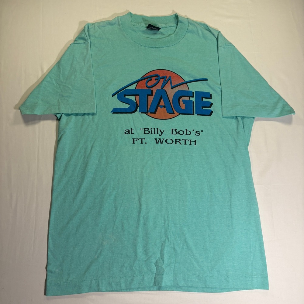 Vintage Screen Stars Best Billy Bobs Fort Worth On Stage T-Shirt Teal Large USA